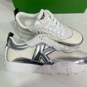 kate spade New York White & Silver Sneakers